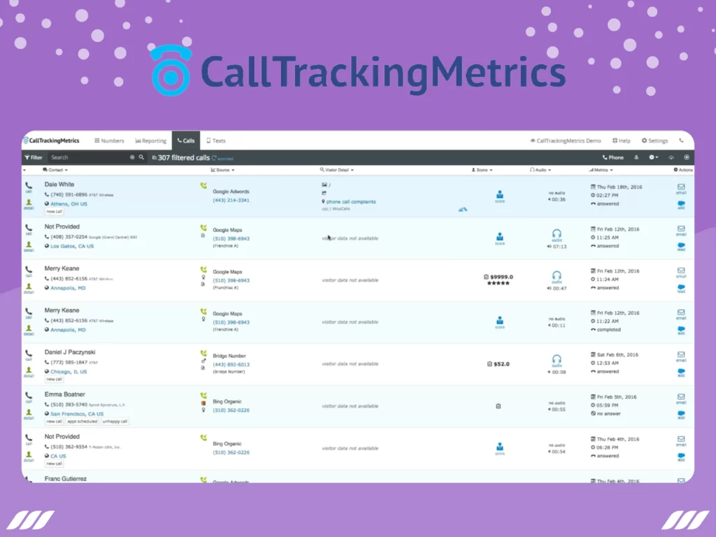 CallTrackingMetrics sales prospecting tool