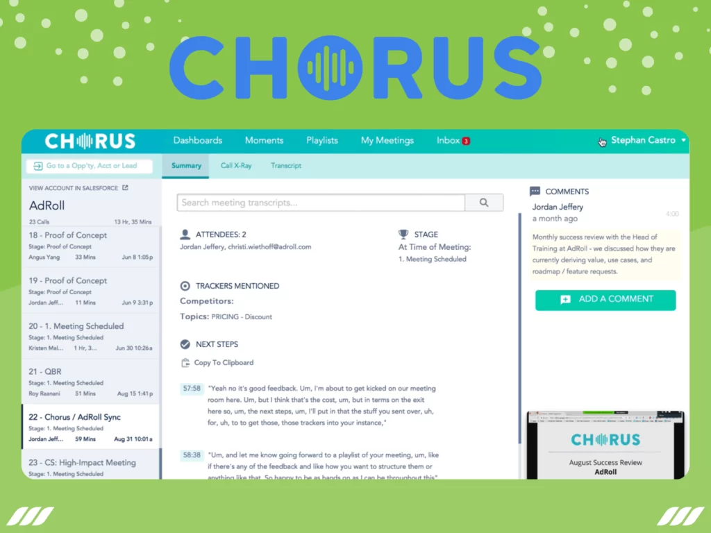 chorus ai sales prospecting tool