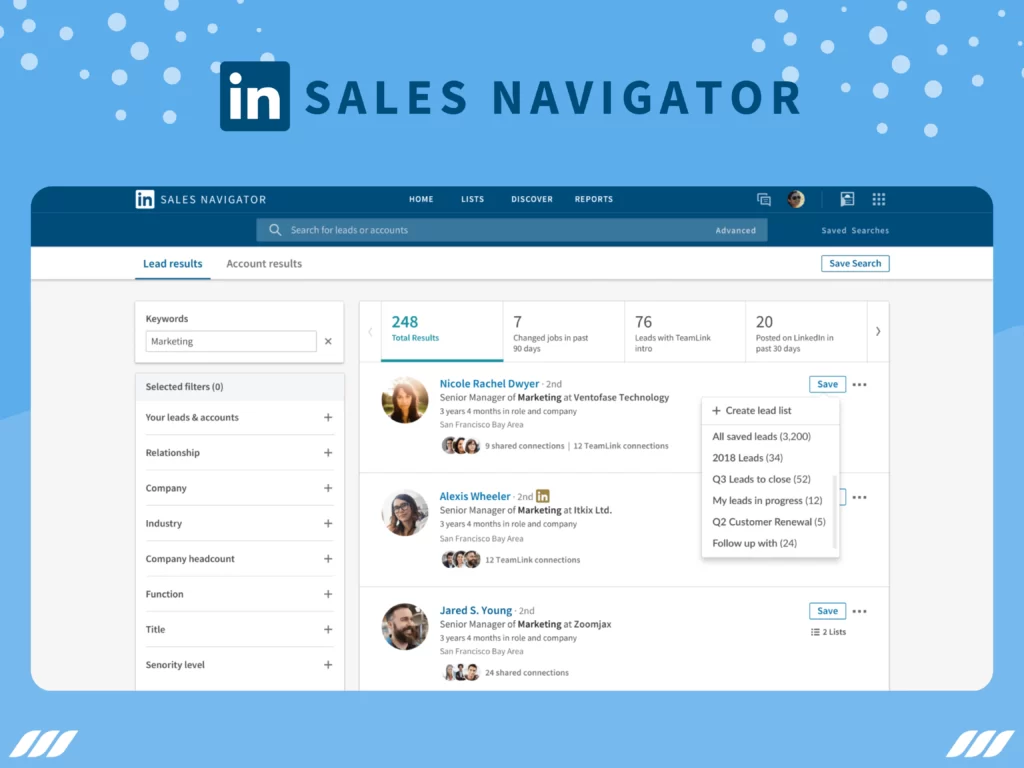 LinkedIn Sales Navigator Sales Prospecting Tool