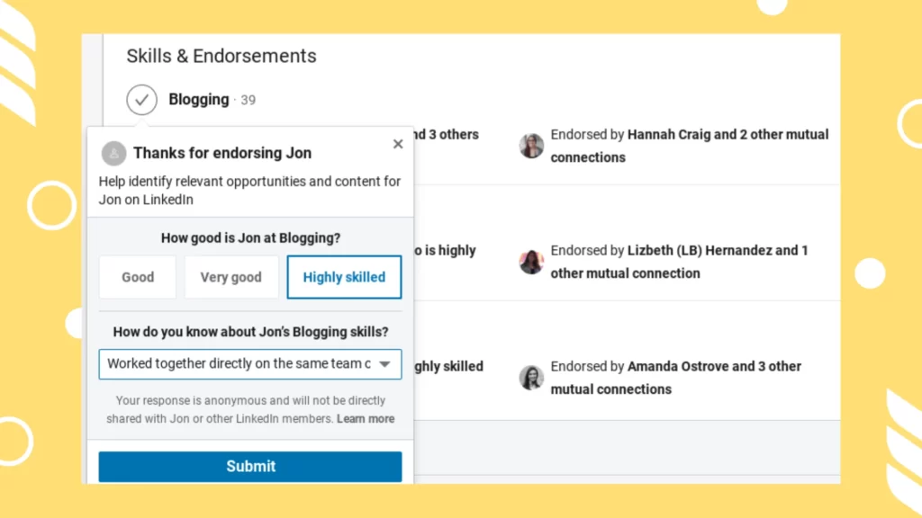 LinkedIn Endorsement Examples 2