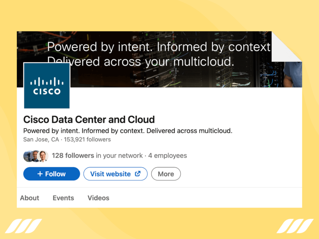 examples of LinkedIn showcase pages: cisco