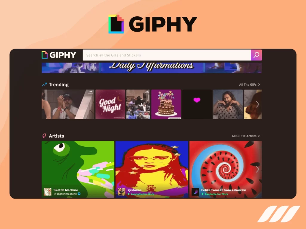 Posting gifs on LinkedIn: giphy