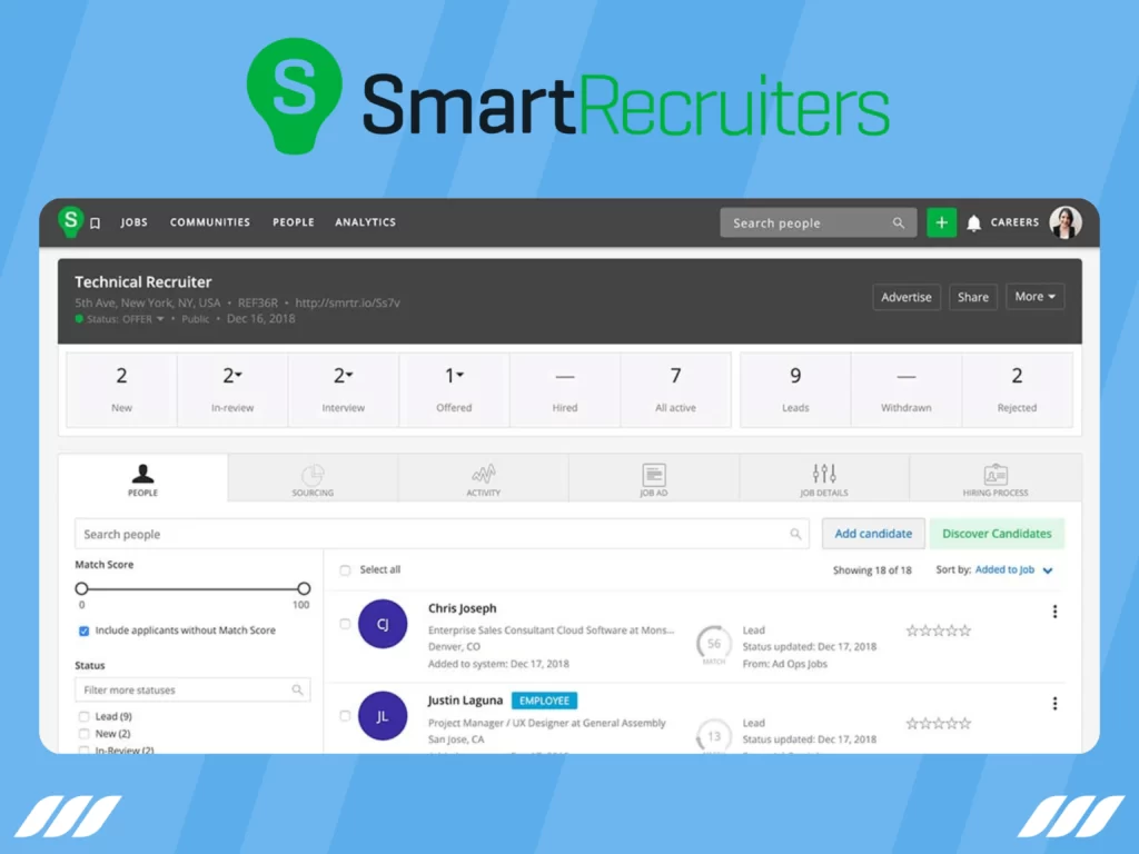 Best recruitment automation Tools: SmartRecruiters