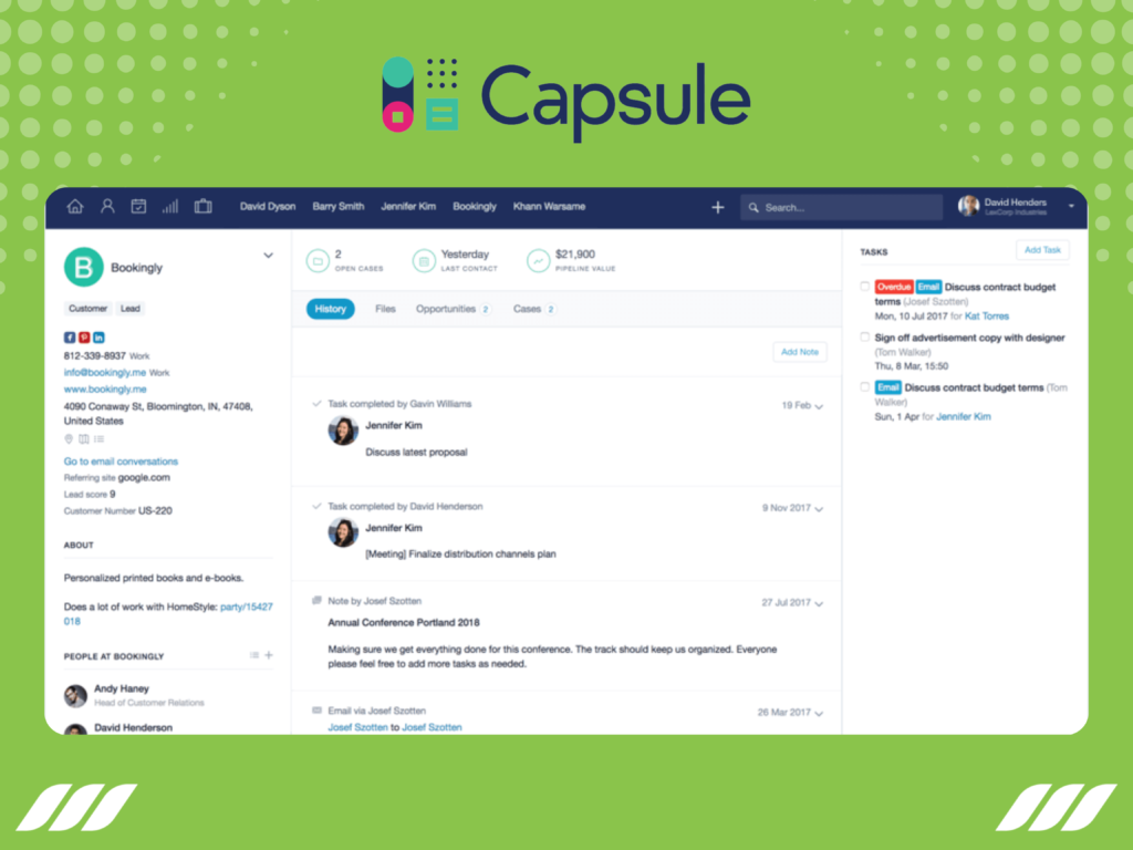 Best CRM for Sales: Capsule CRM