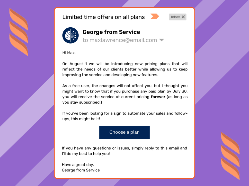 Price Increase Letter For Free Users