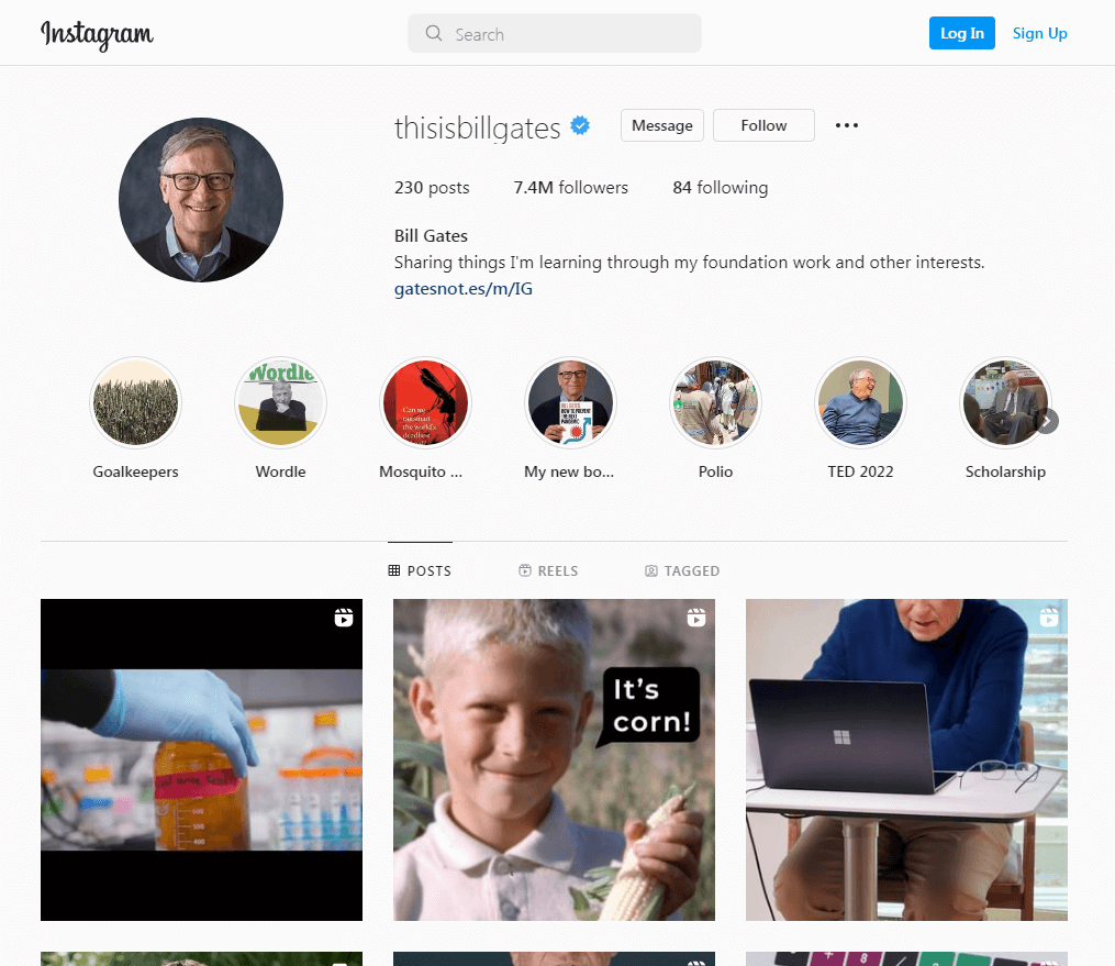 instagram interface