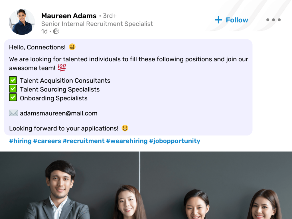 linkedin emoji for recruiters posts