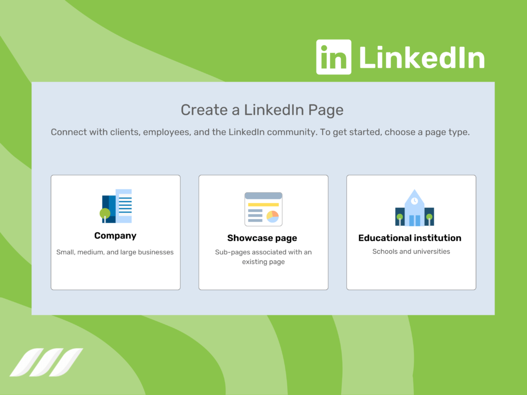 Step 2 Choosing a LinkedIn Page Type