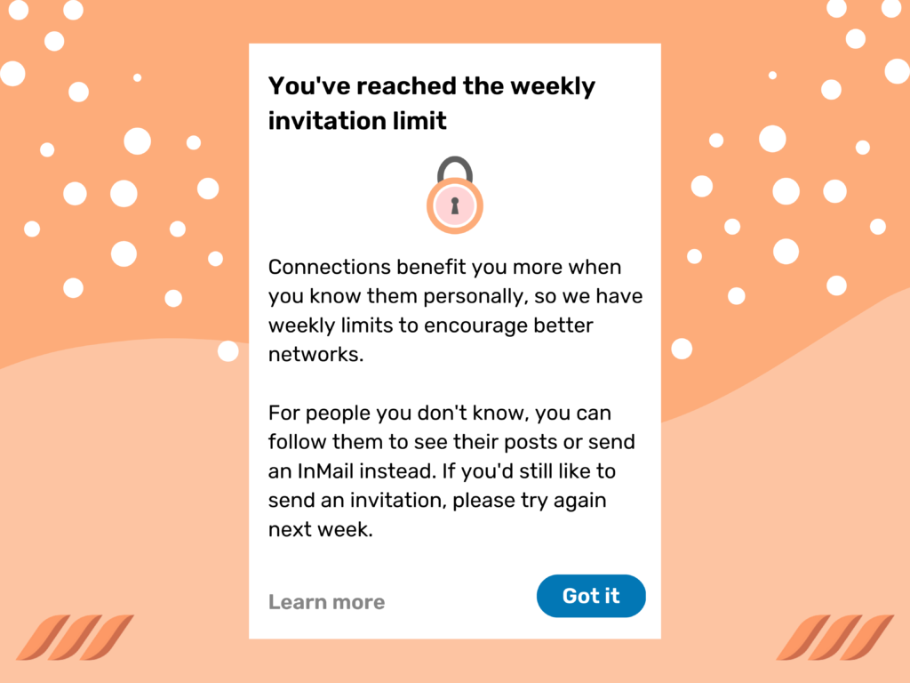 receive a weekly invitation limit notification