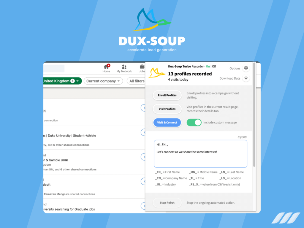 Best LinkedIn Scraping Tools: Dux-Soup