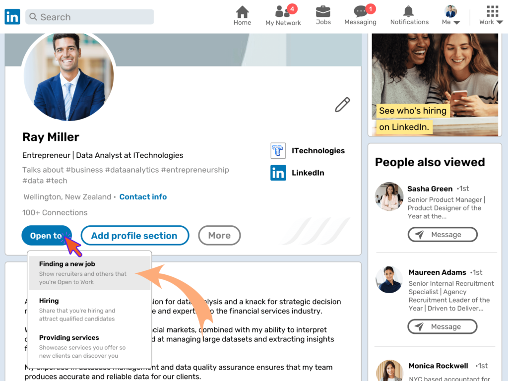 How to Add Open to Work on LinkedIn Profile Picture