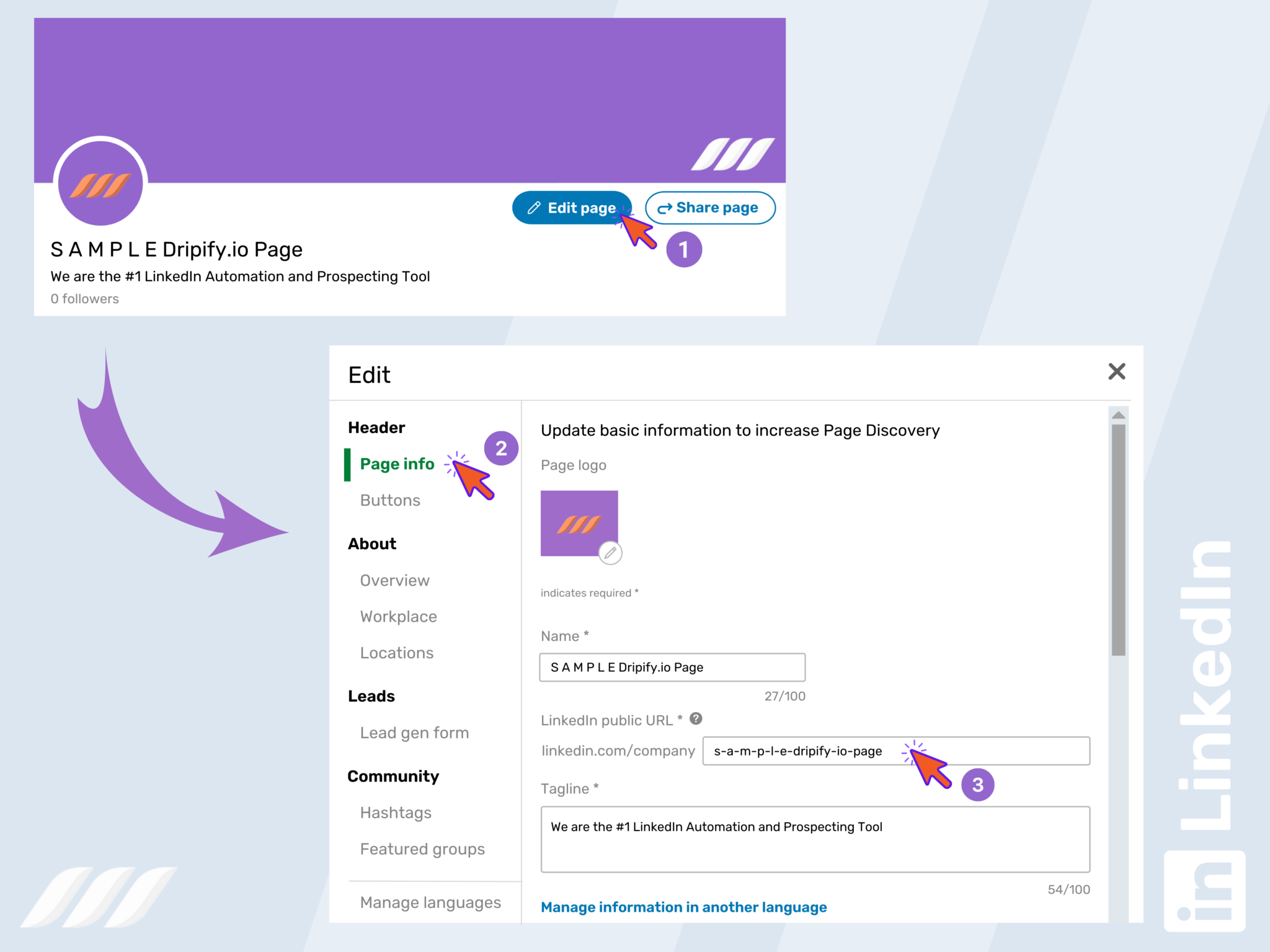 where to find your own linkedin url