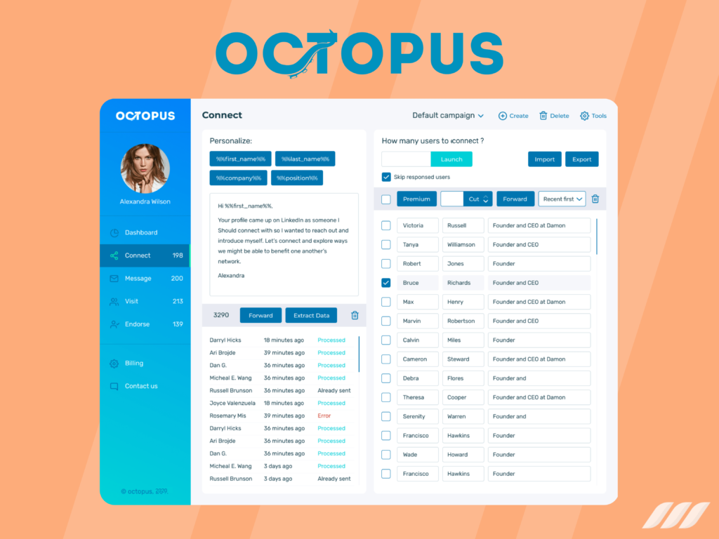Best LinkedIn Email Extractor Tools: Octopus CRM