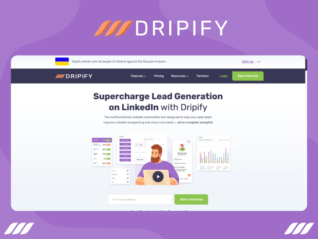 Dripify Landing Page Example