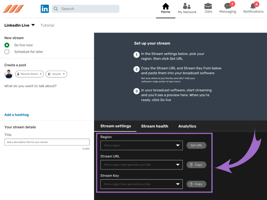 LinkedIn Live: For Custom Streams