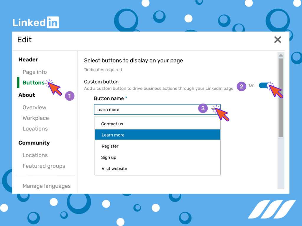 How to Add a Call-to-Action Button on LinkedIn step 2