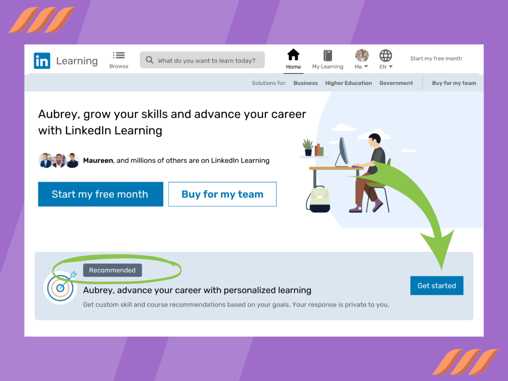 LinkedIn Learning: Use the course recommendation feature