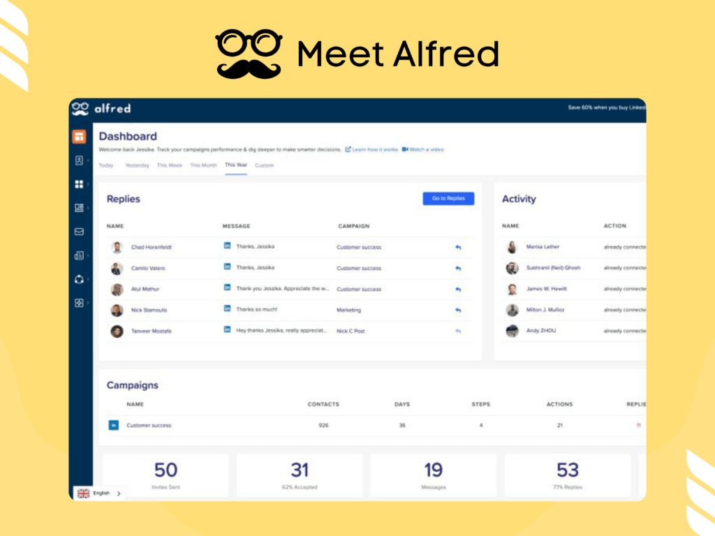 Meet Alfred LinkedIn Bot Interface