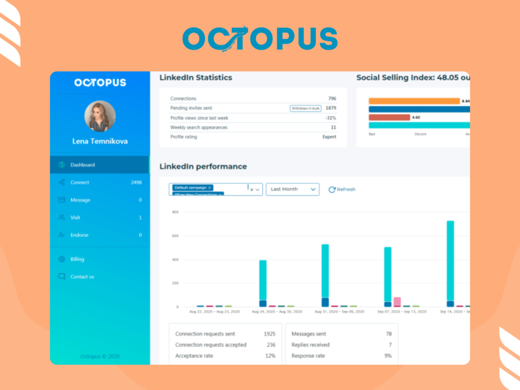 Octopus CRM LinkedIn Bot Interface