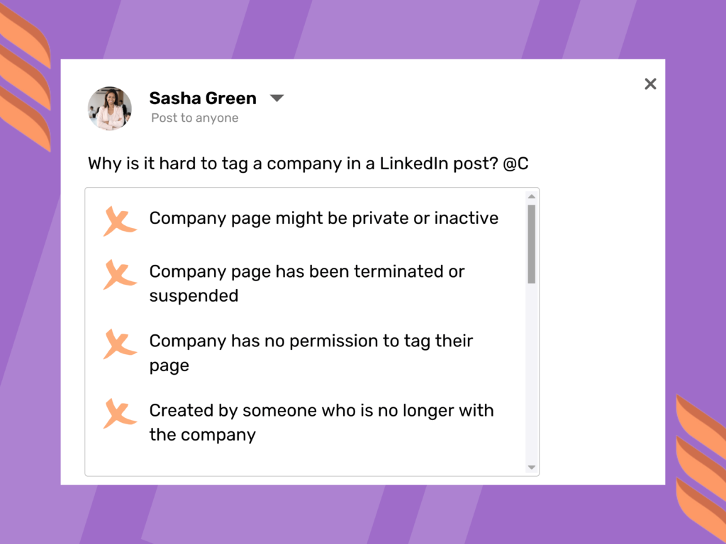 Hard to Tag a Company Page in a LinkedIn Post