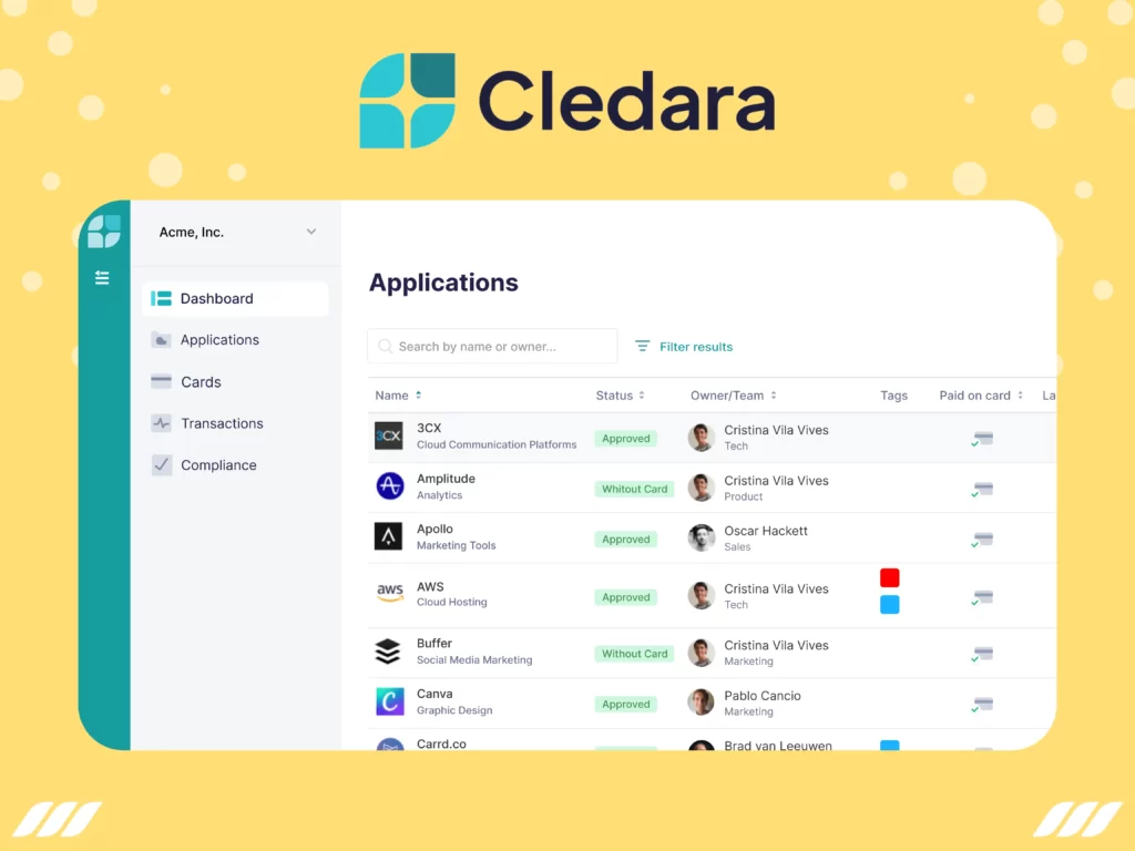 Best SAAS Management Platforms: Cledara