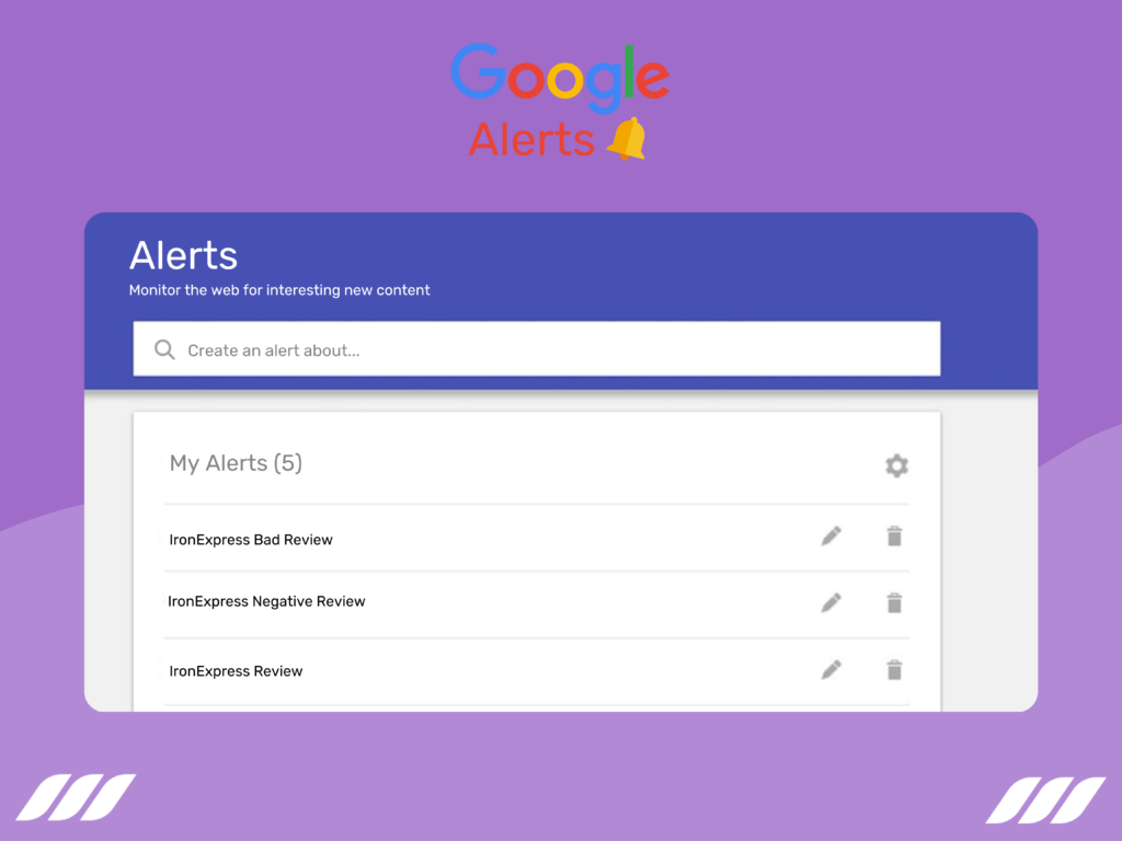 Google Alerts interface