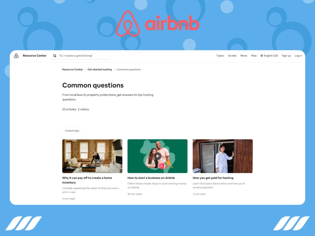 Airbnb FAQ Page