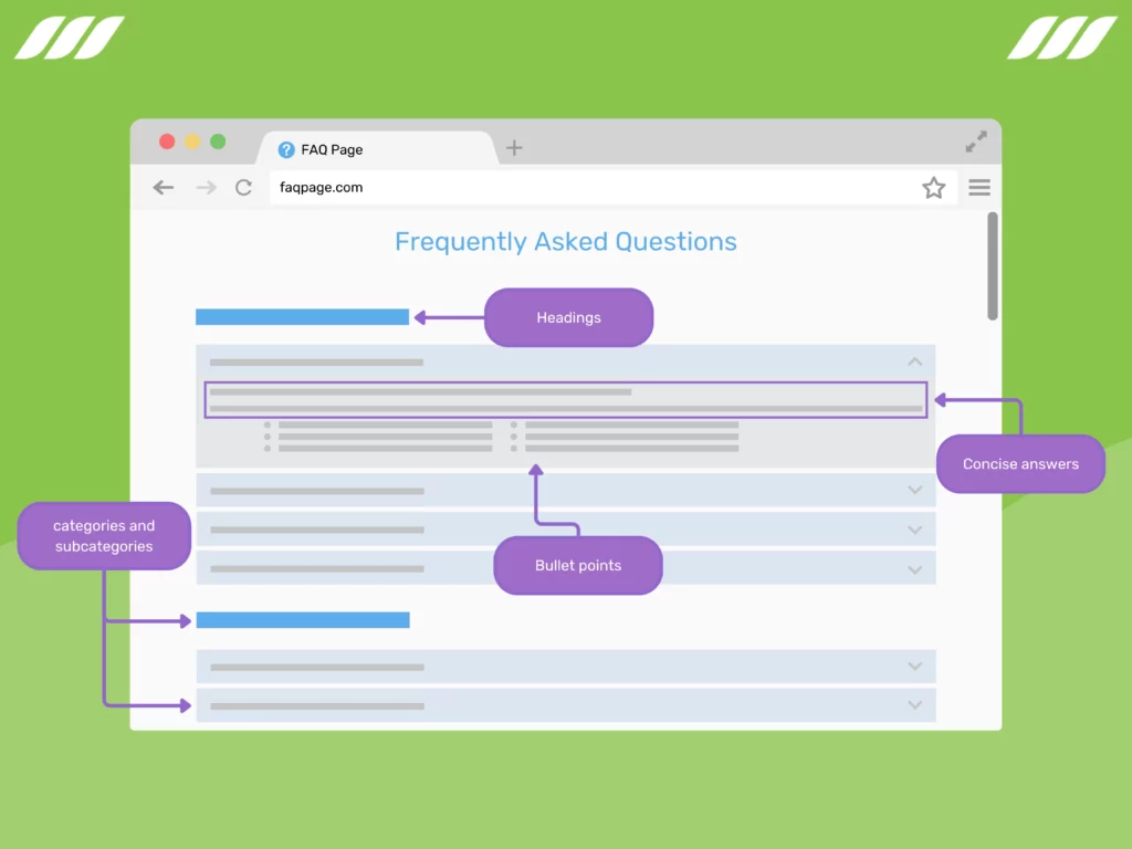How to Create an Effective FAQ Page: Keep it simple and organized