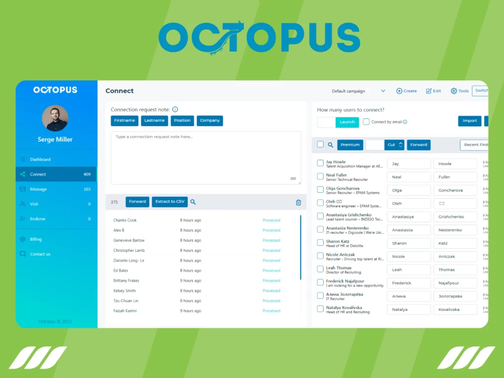 Best LinkedIn Lead Generation Tools: Octopus CRM