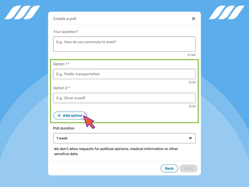 Step-4 How to Create a Poll on LinkedIn Desktop