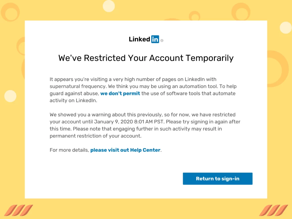 LinkedIn Account Restricted: Temporary Account Restriction