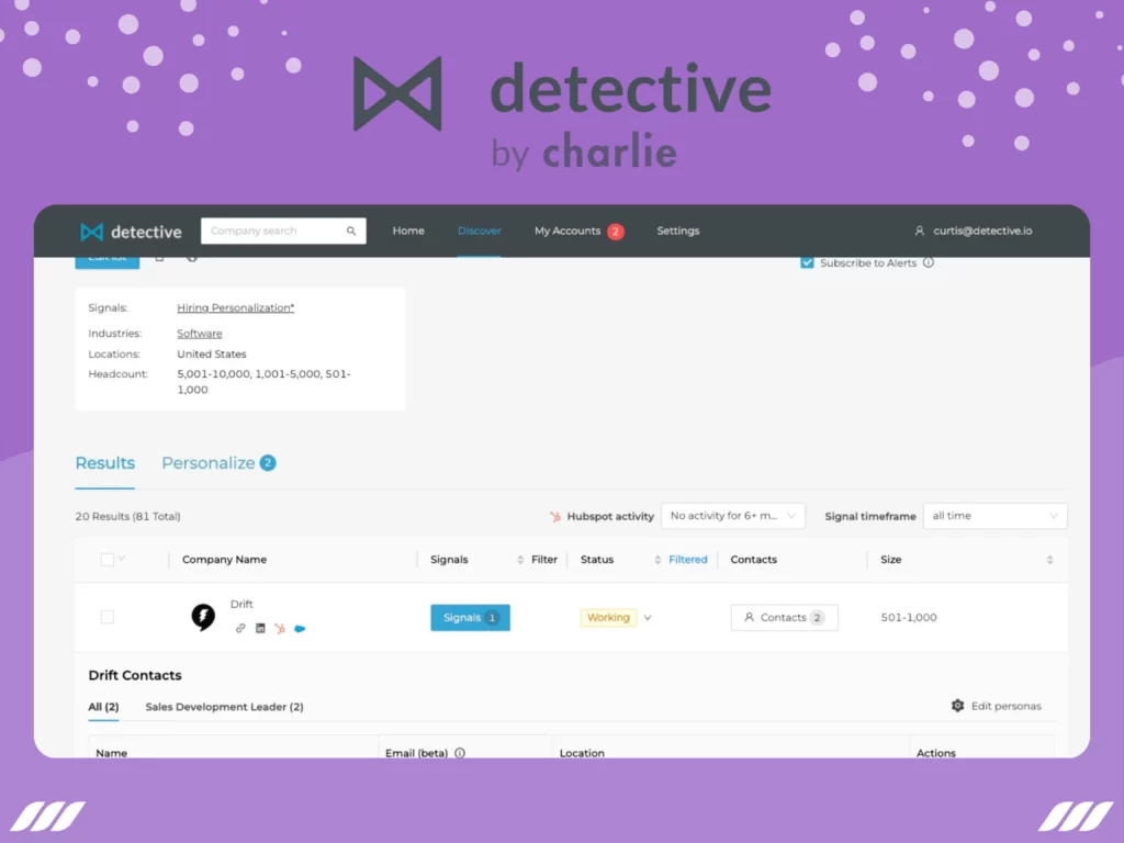 Best Sales Prospecting Tools: Detective-by-Charlie-App