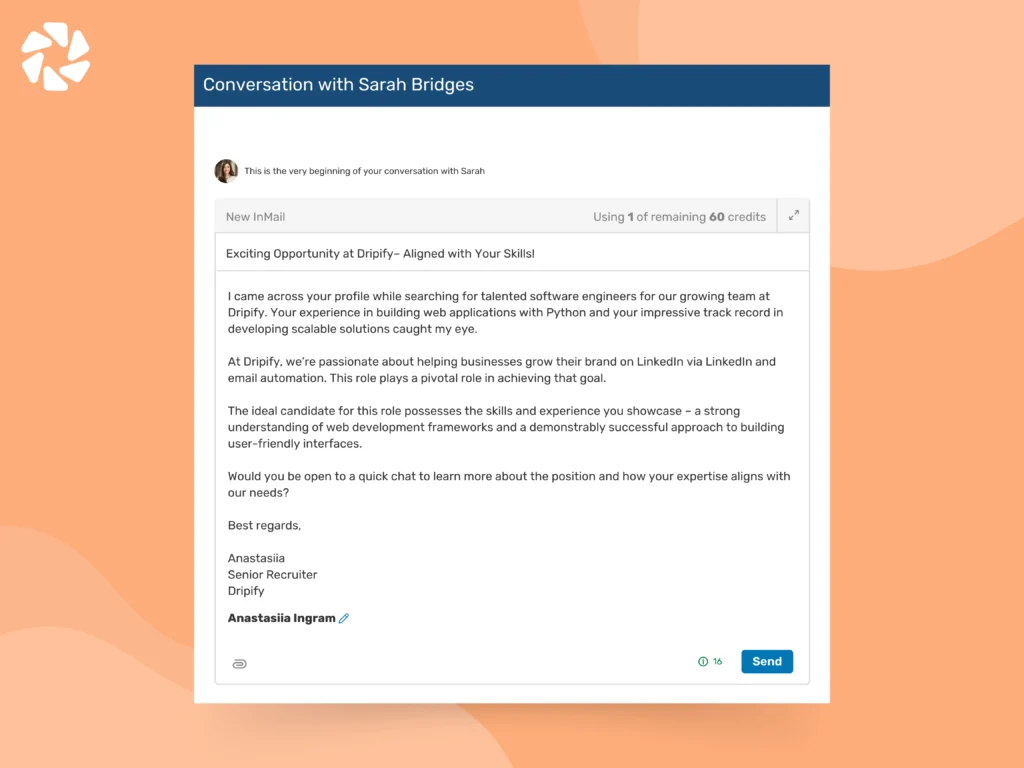 LinkedIn InMail Examples for Recruiters: Targeting a Software Engineer