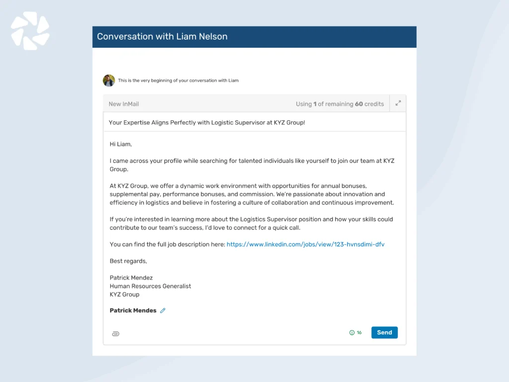 LinkedIn InMail Template for Job Seekers