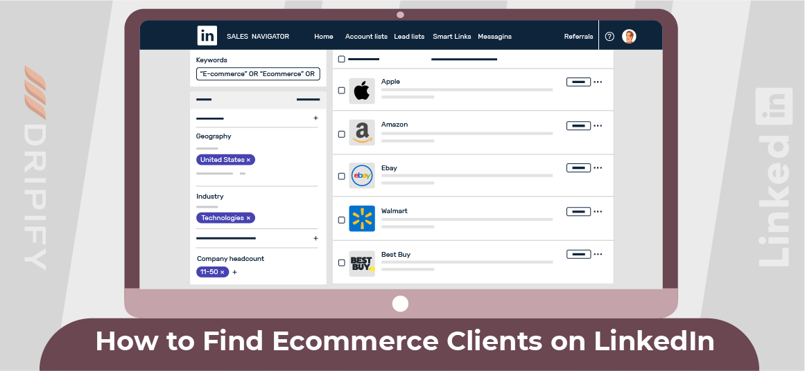 how to find eCommerce clients on LinkedIn